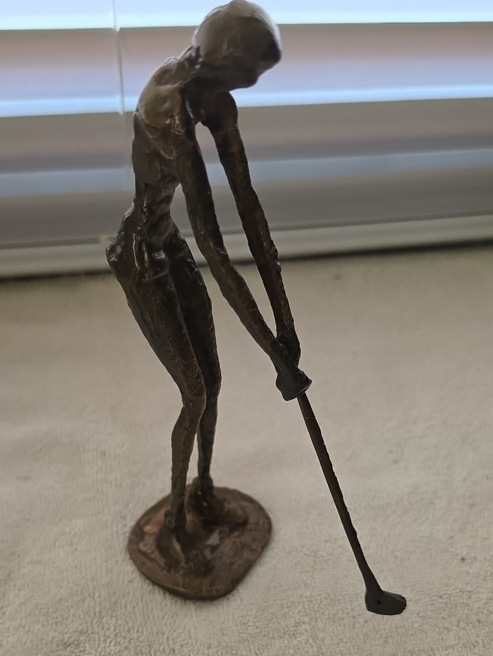 Vntg Brutalist Mid-century Bronze Female Sculpture